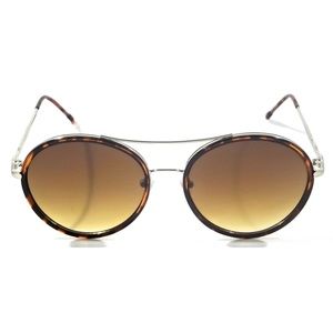 Retro Aviator Sunglasses Avenue Metal Large Round